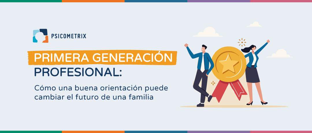 Psicometrix - Jóvenes de primera generación profesional celebrando su éxito académico y orientación vocacional